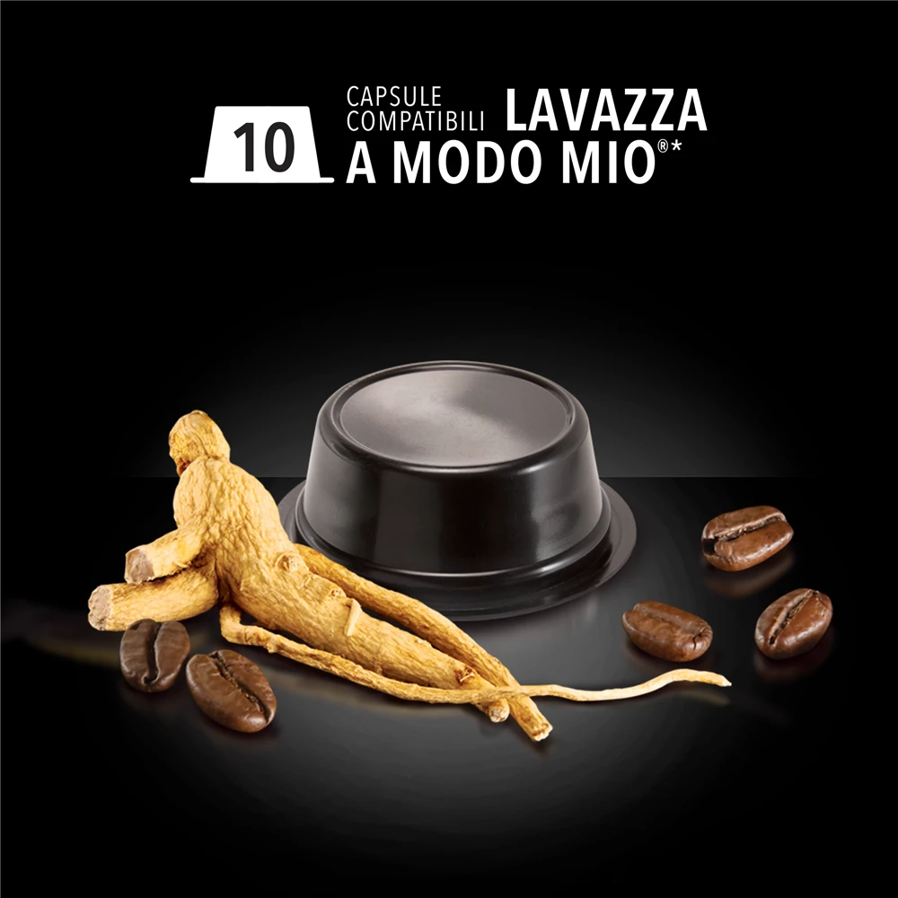 120 capsule Lavazza® A Modo Mio®* Caffè al ginseng da zuccherare