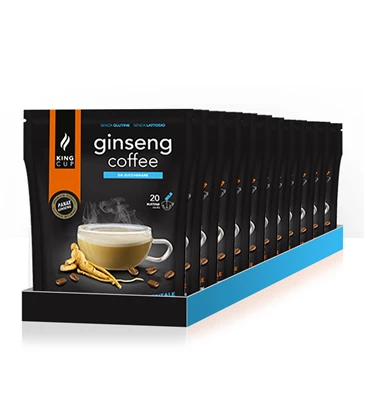 King Cup - 6 Paquetes de 10 Cápsulas Compostable de Ginseng Sin