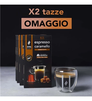 2 tazzine omaggio + 100 capsule di Espresso alla Nocciola